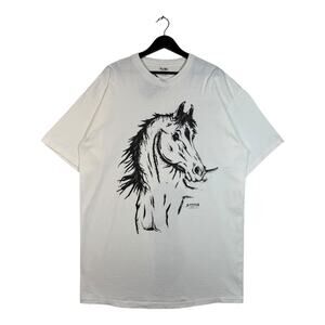 Vintage Horse Front & Back Art Nature T-Shirt XXL